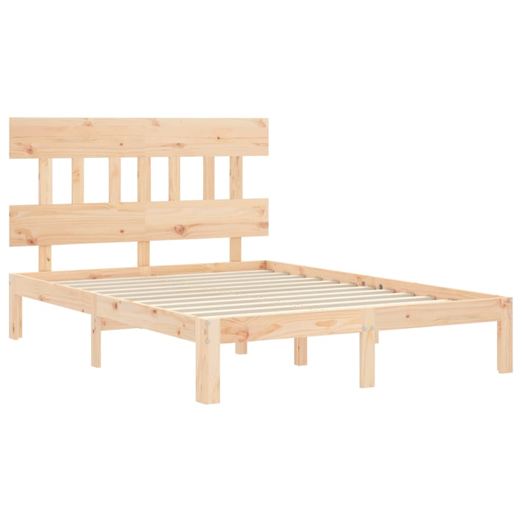 vidaXL Cadre de lit avec tête de lit 140x190 cm bois massif