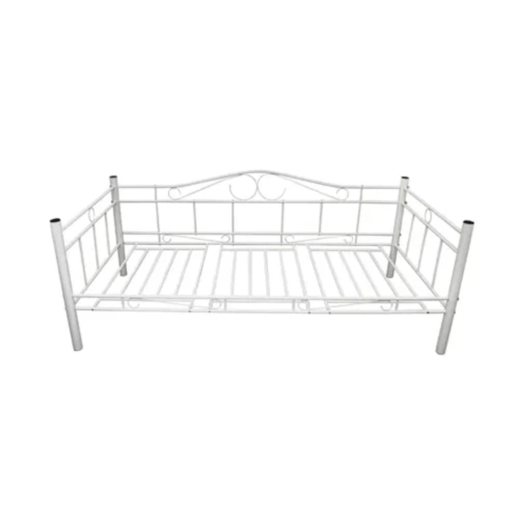 vidaXL Cadre de lit de repos blanc métal 90x200 cm