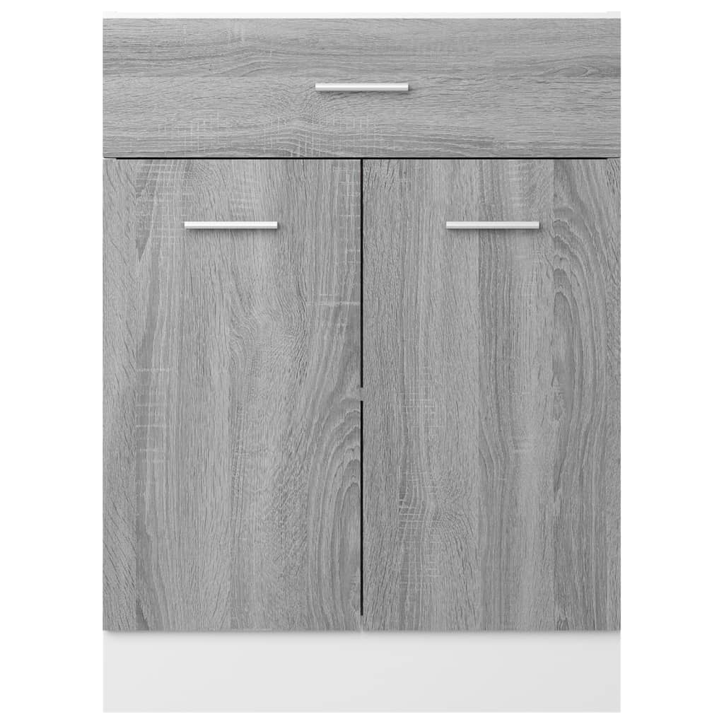 vidaXL Armoire de plancher à tiroir Sonoma gris 60x46x81,5 cm