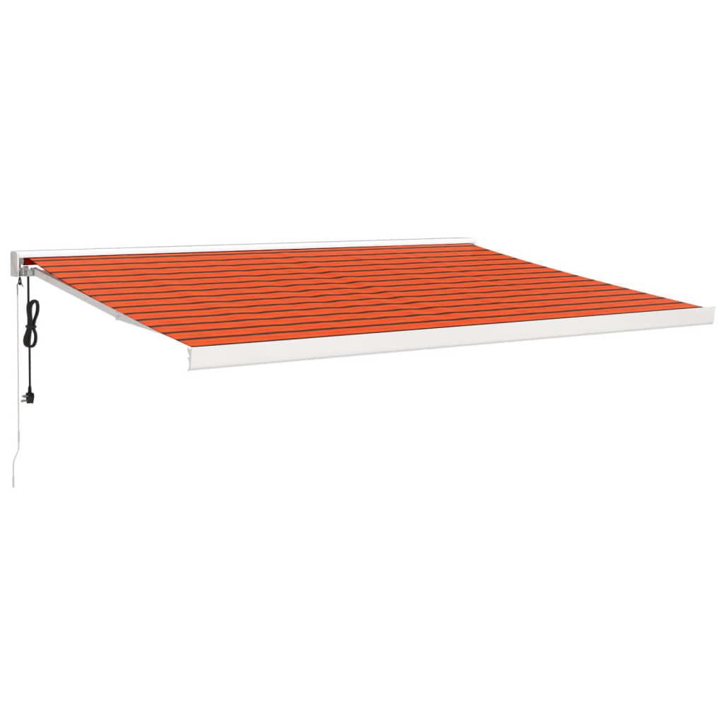 vidaXL Auvent rétractable orange et marron 4,5x3 m tissu et aluminium