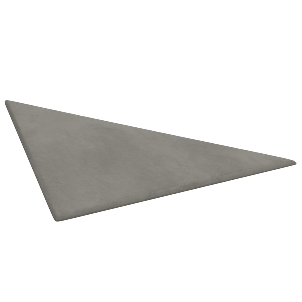 vidaXL Panneaux muraux 12 pcs Gris clair 30x30 cm Velours 0,54 m²