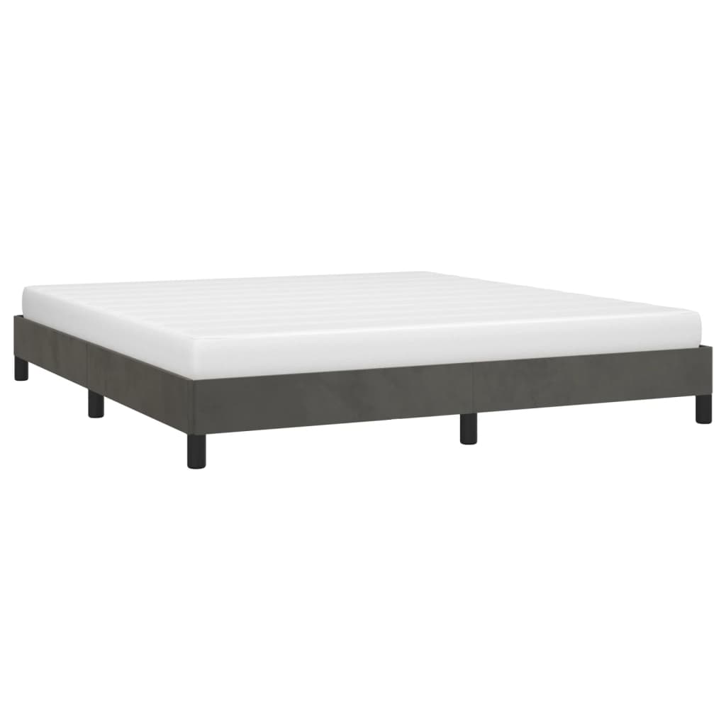 vidaXL Cadre de lit sans matelas gris foncé 180x200 cm velours