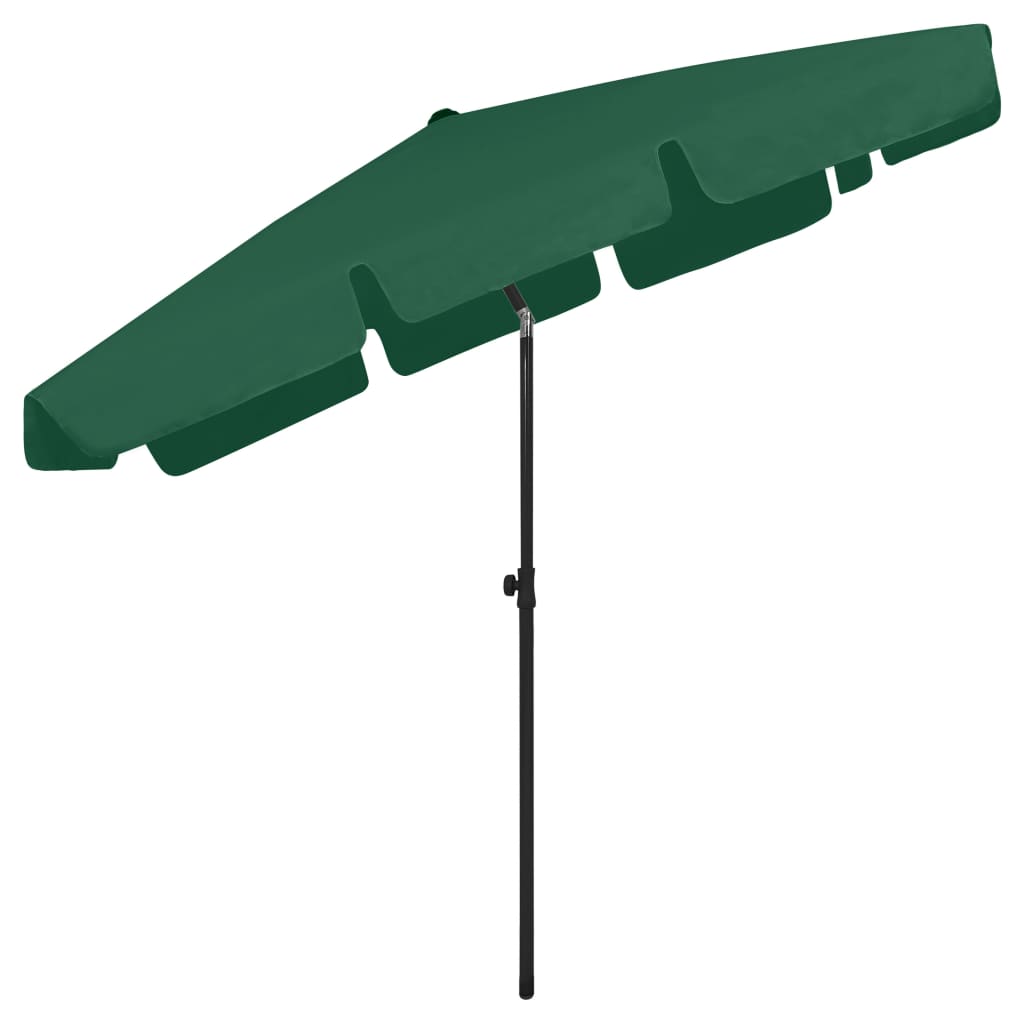vidaXL Parasol de plage vert 200x125 cm