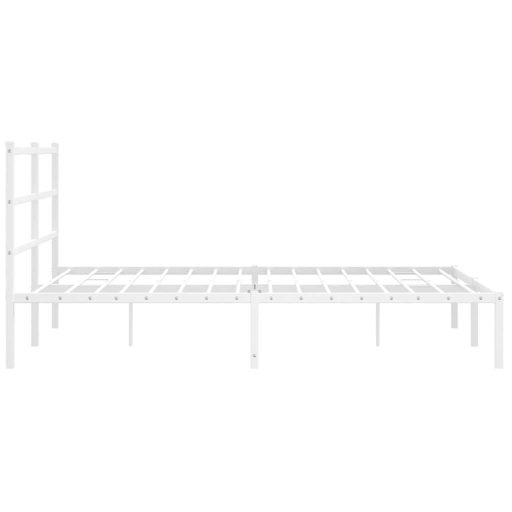 vidaXL Cadre de lit métal sans matelas et tête de lit blanc 150x200 cm