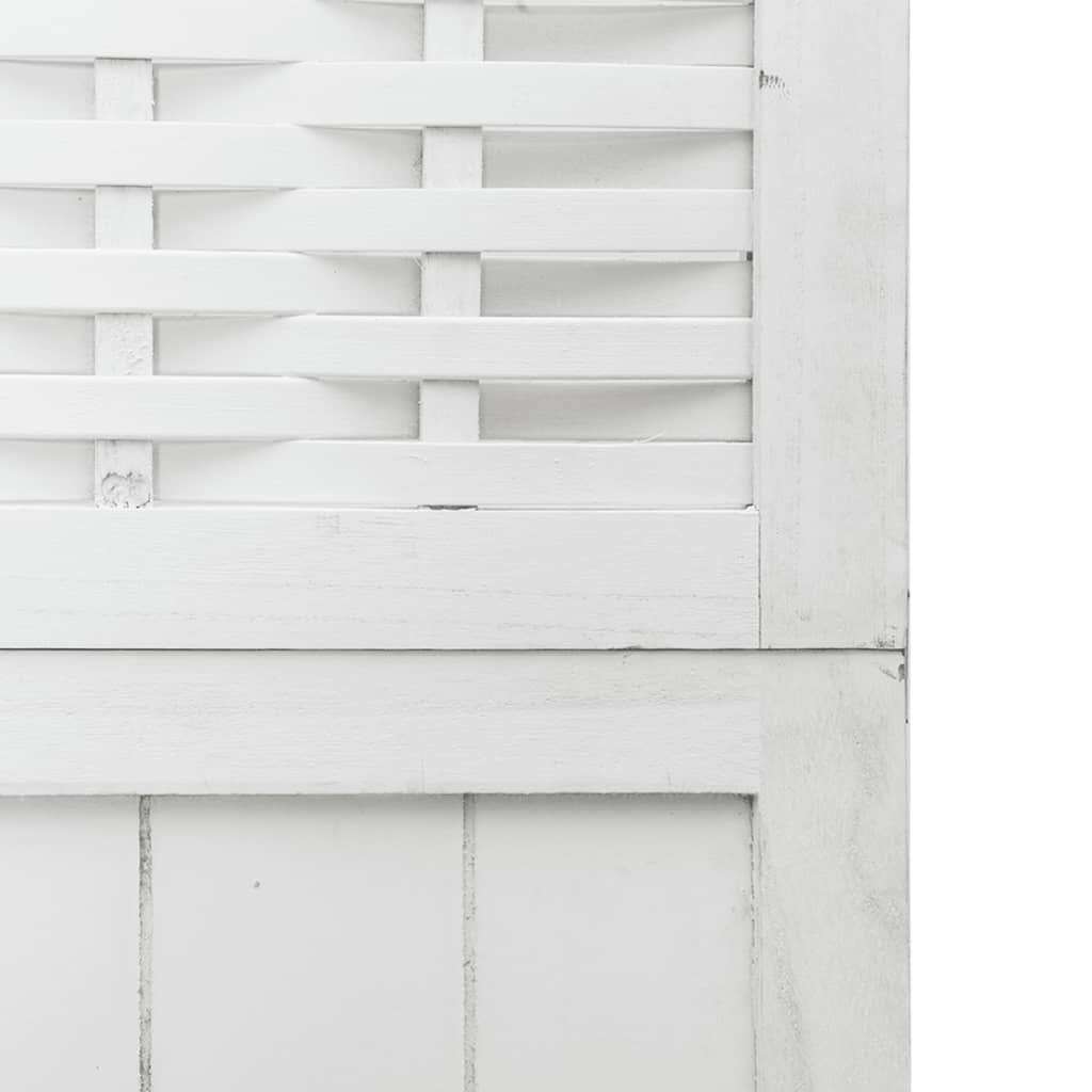 vidaXL Cloison de séparation 6 panneaux blanc bois de paulownia massif