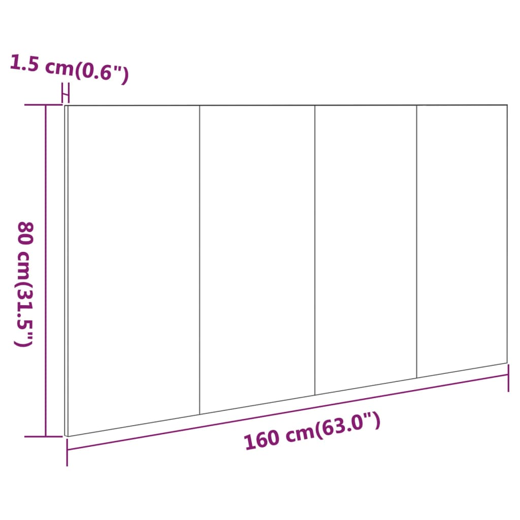 vidaXL Tête de lit Blanc 160x1,5x80 cm Bois d'ingénierie