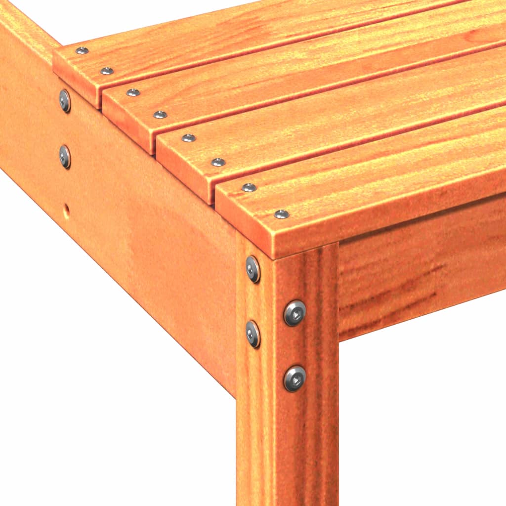 vidaXL Table de pique-nique cire marron 160x134x75 cm bois massif pin