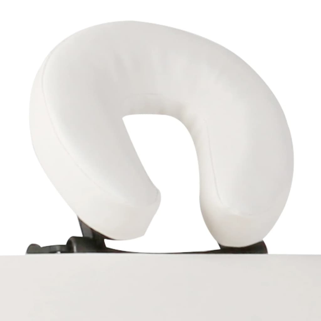 vidaXL Table pliable de massage Blanc crème 2 zones avec cadre en bois