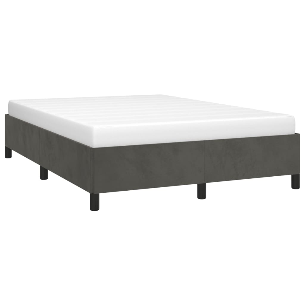 vidaXL Cadre de lit sans matelas gris foncé 140x190 cm velours