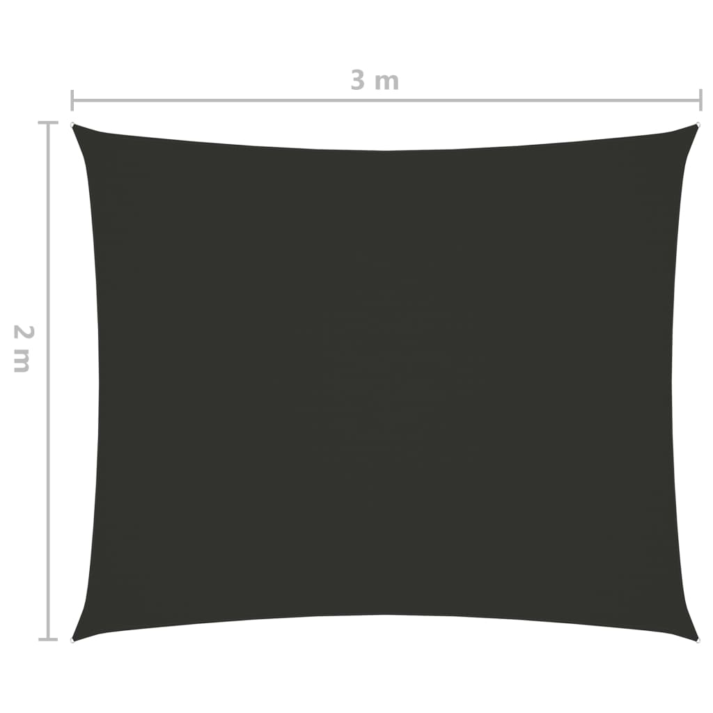 vidaXL Voile de parasol tissu oxford rectangulaire 2x3 m anthracite