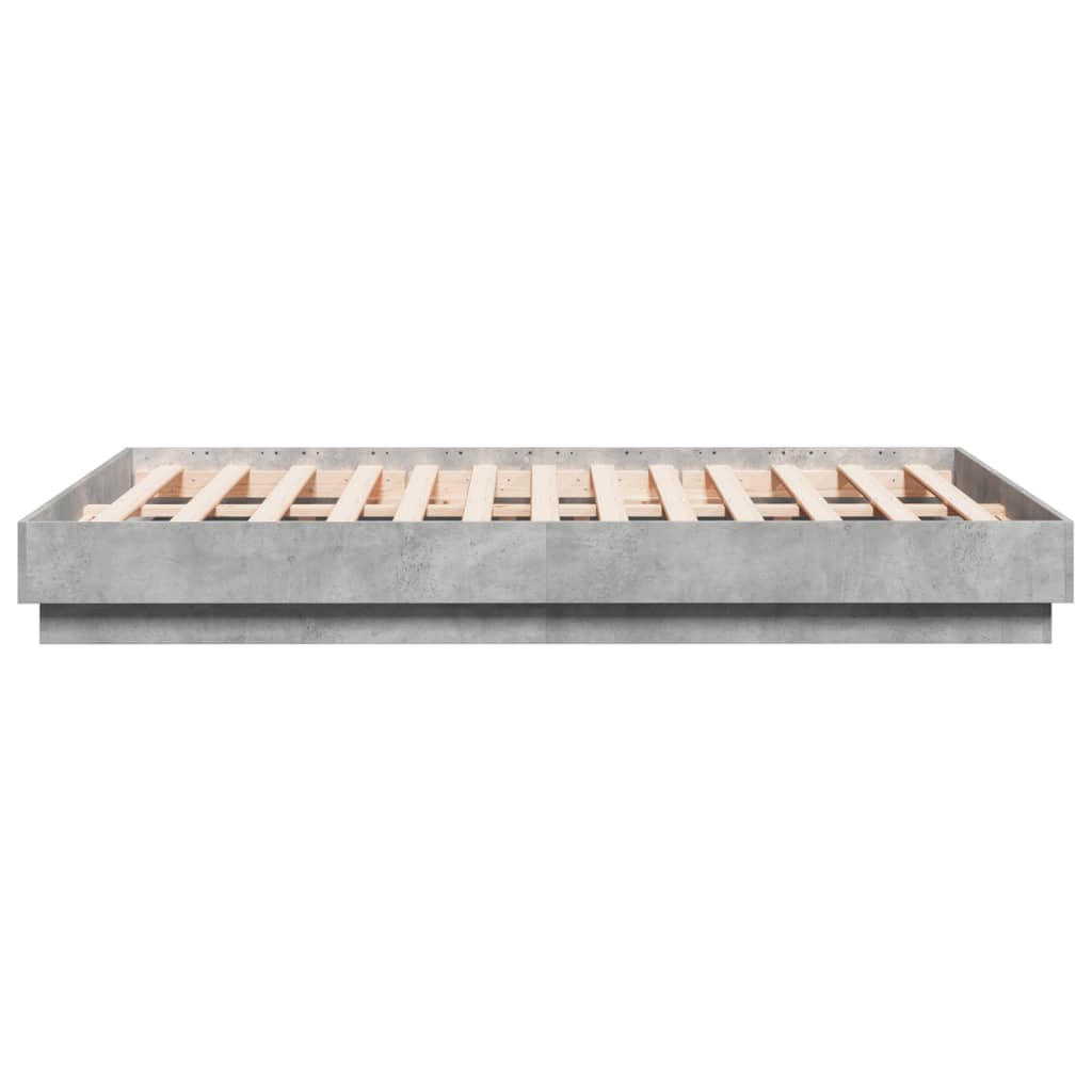 vidaXL Cadre de lit gris béton 120x190 cm bois d'ingénierie