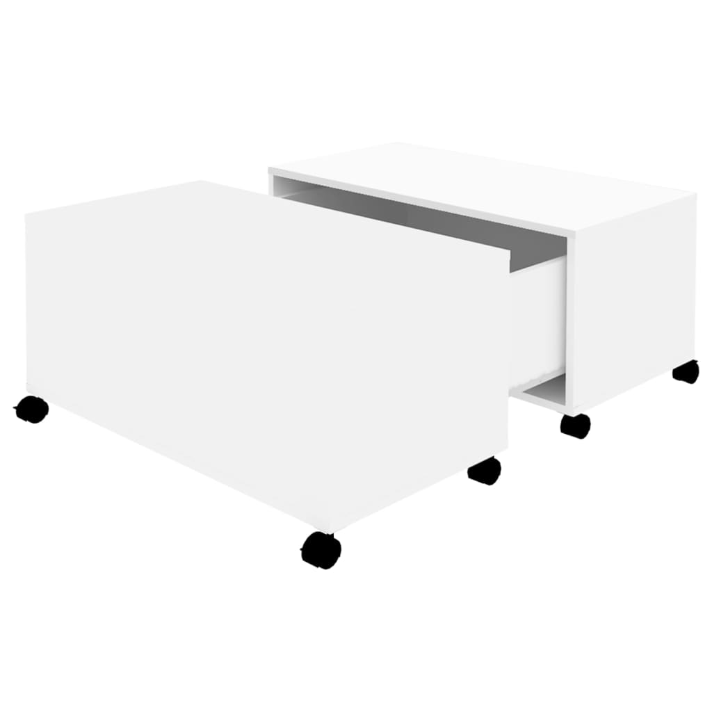 vidaXL Table basse blanc 75x75x38 cm bois d'ingénierie