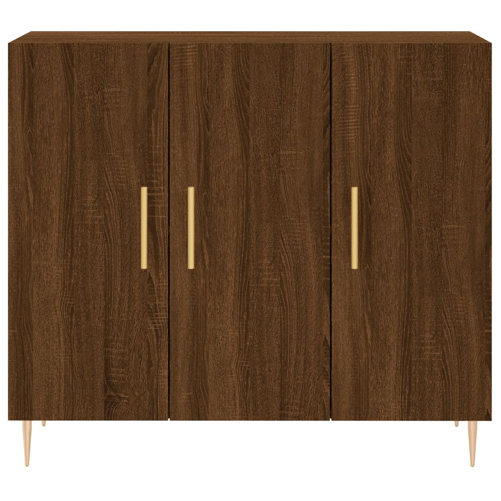 vidaXL Buffet chêne marron 90x34x80 cm bois d'ingénierie