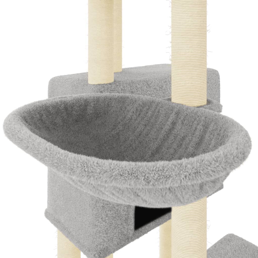 vidaXL Arbre à chat avec griffoirs en sisal gris clair 122 cm