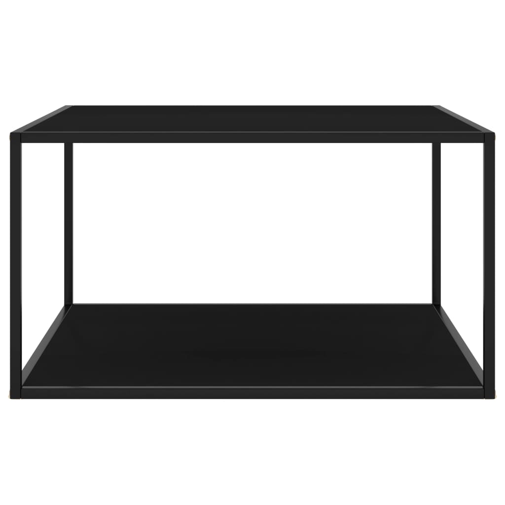 vidaXL Table basse Noir avec verre noir 90x90x50 cm