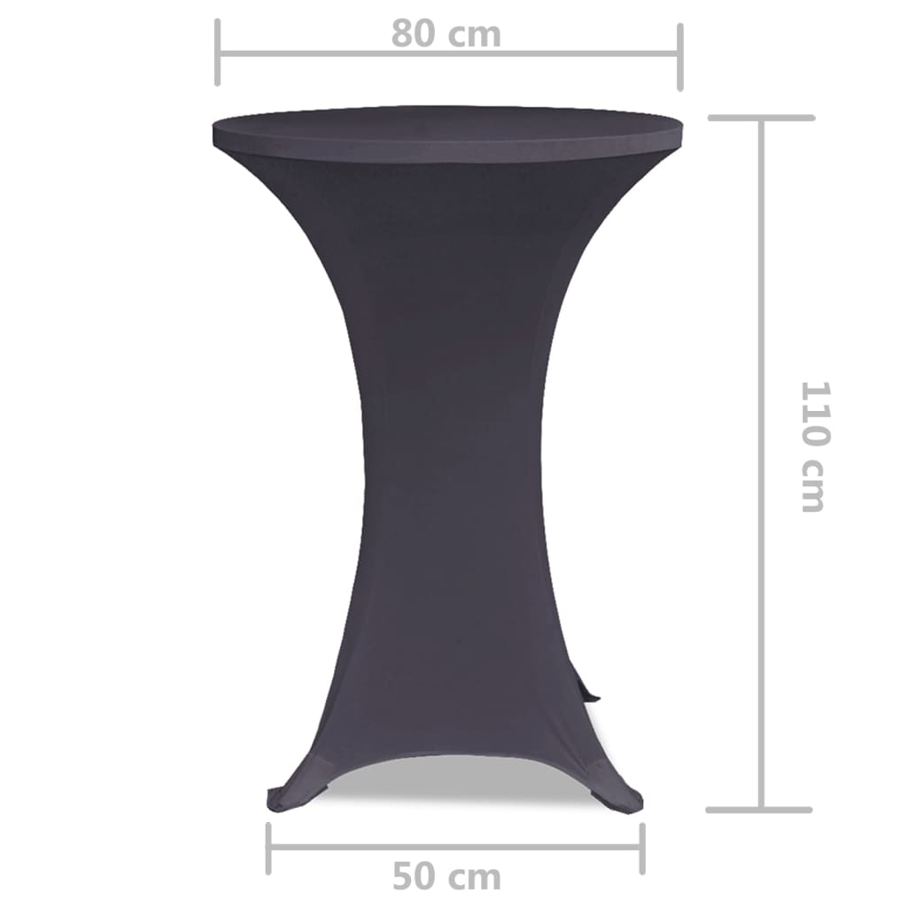 vidaXL Housse de table extensible 80 cm 2 pcs Anthracite