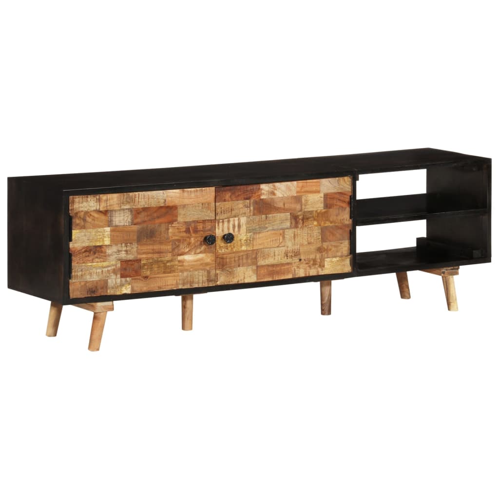 vidaXL Meuble TV 140x30x45 cm Bois de manguier brut et d'acacia massif