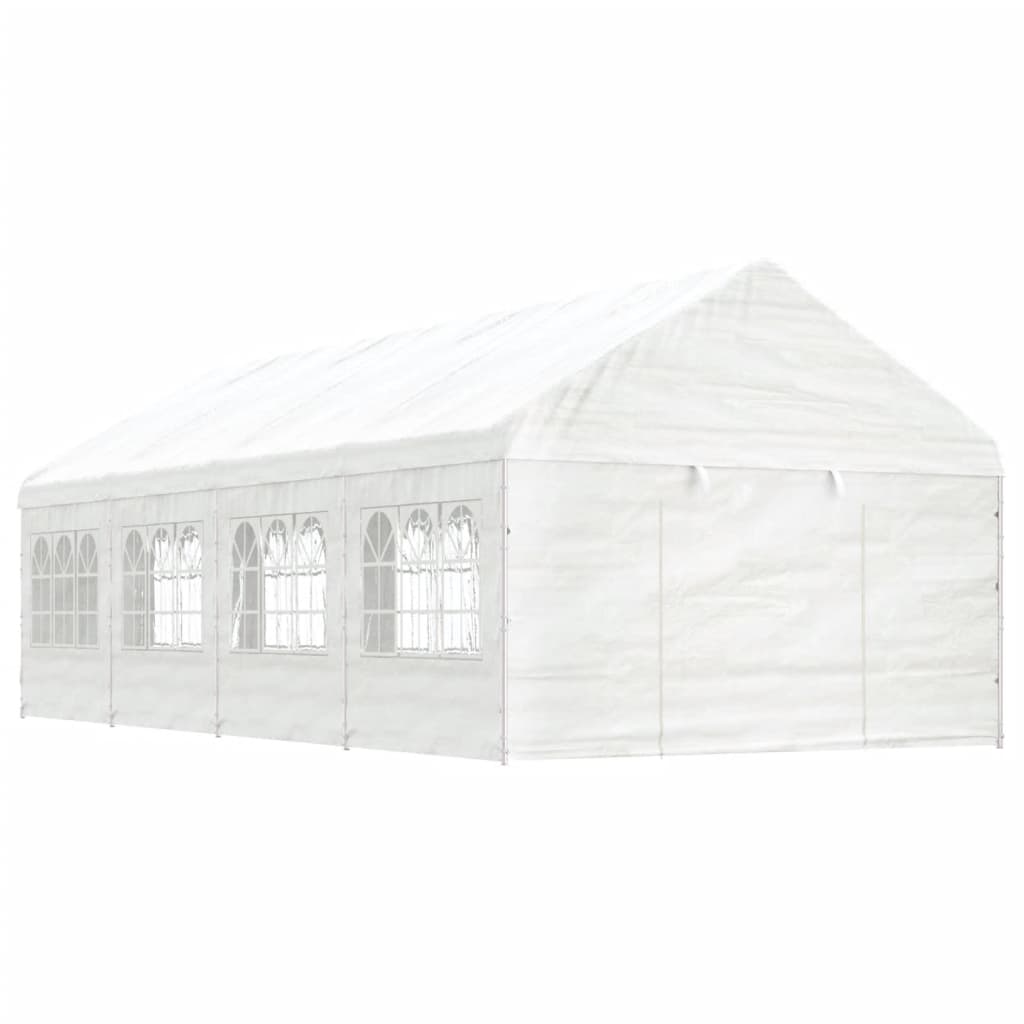 vidaXL Belvédère avec toit blanc 8,92x4,08x3,22 m polyéthylène