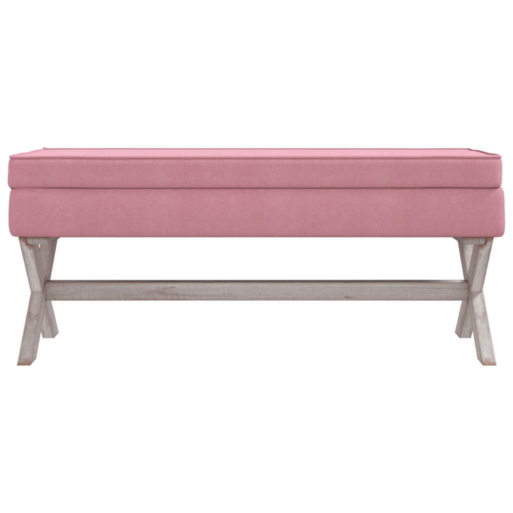 vidaXL Tabouret de rangement Rose 110x45x49 cm Velours