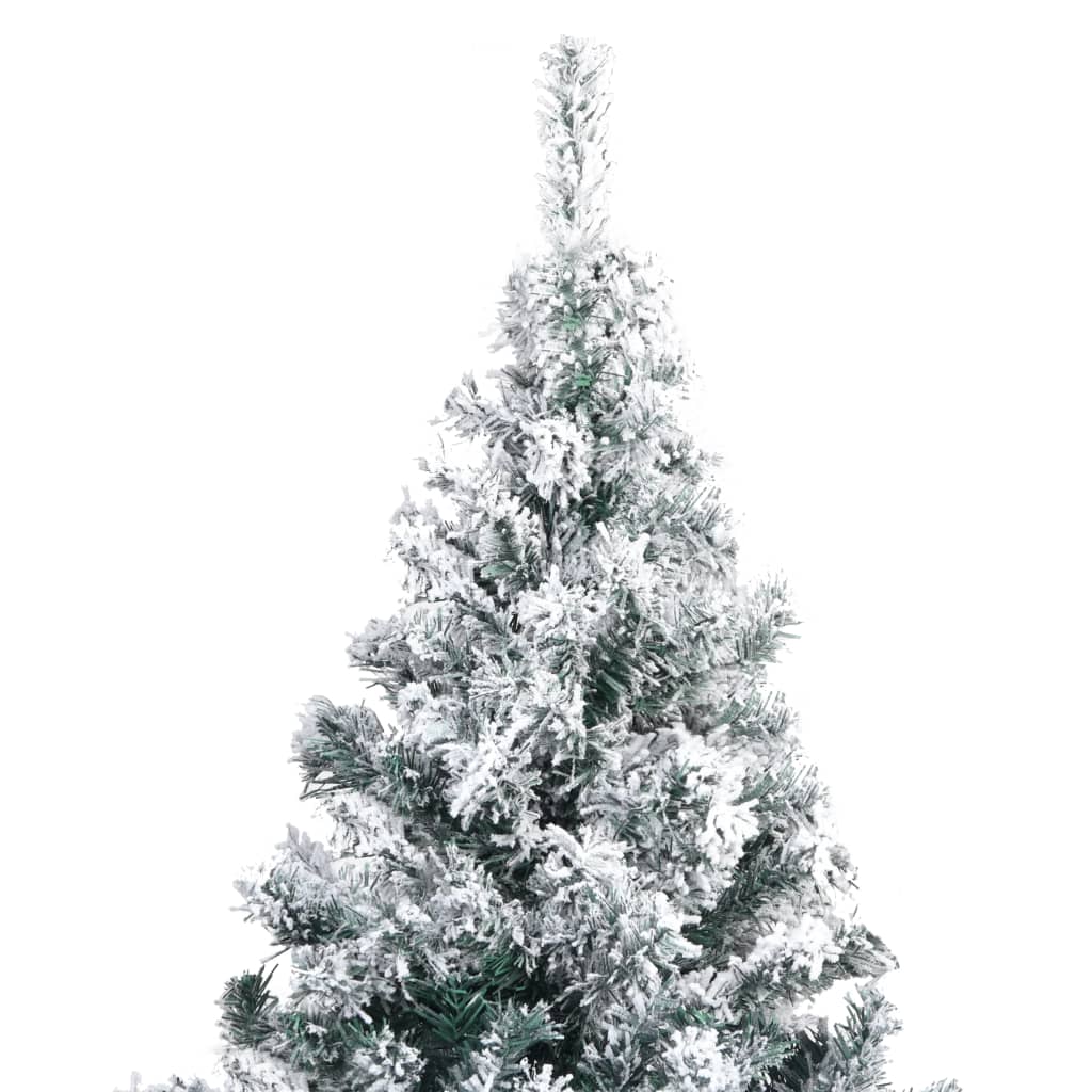 vidaXL Sapin de Noël artificiel avec neige floquée vert 210 cm PVC
