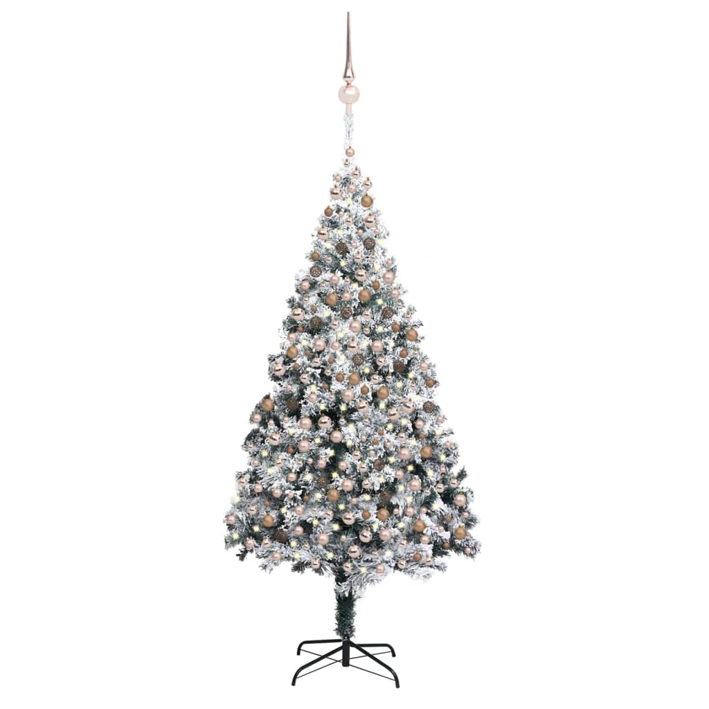 vidaXL Sapin de Noël artificiel LED et flocons de neige Vert 400 cm