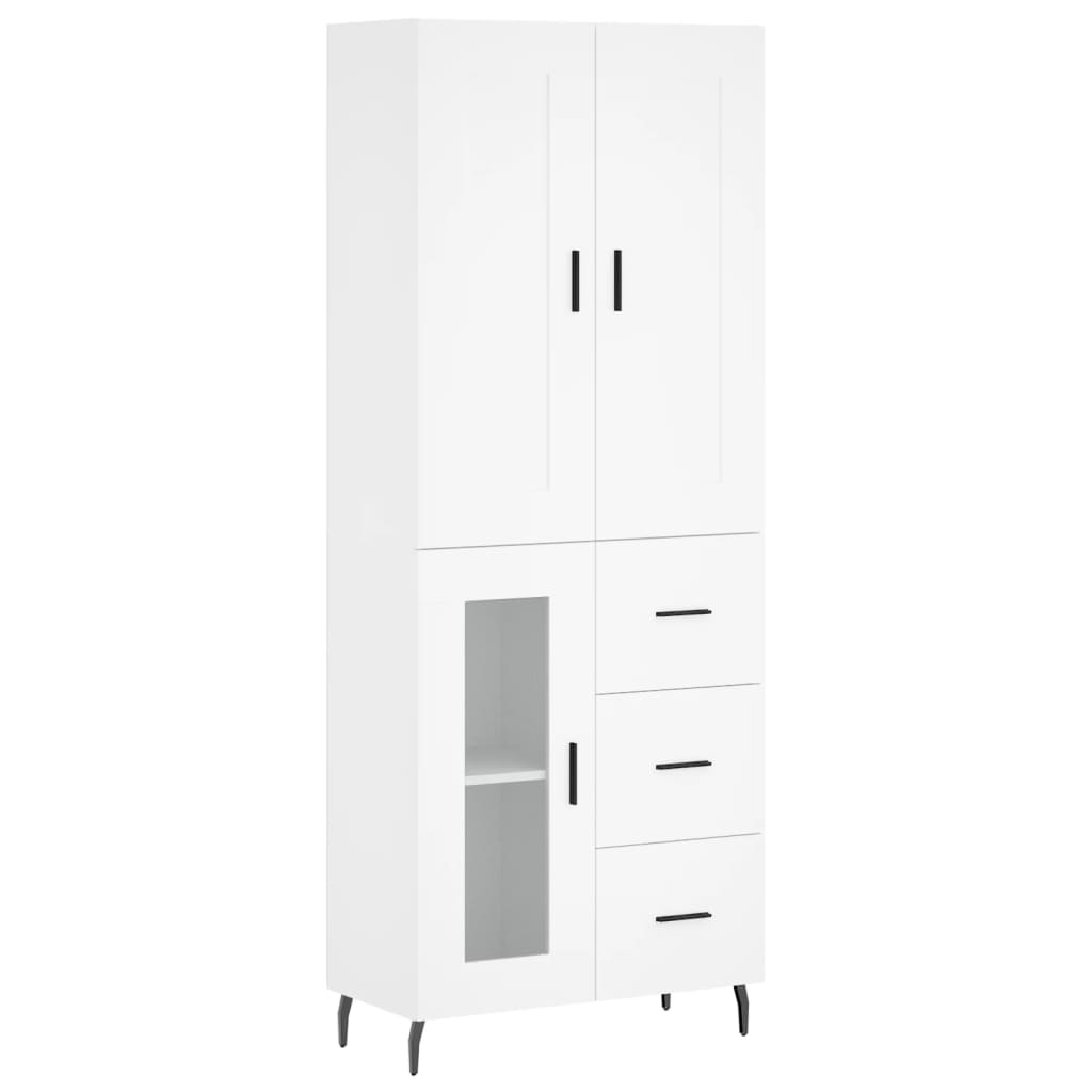 vidaXL Buffet haut Blanc 69,5x34x180 cm Bois d'ingénierie