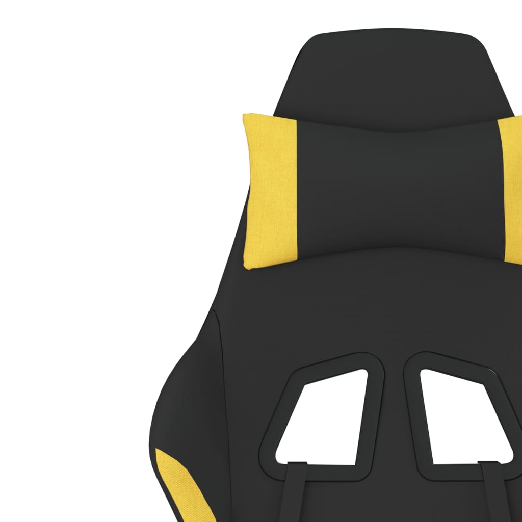 vidaXL Chaise de jeu avec repose-pied Noir et jaune Tissu