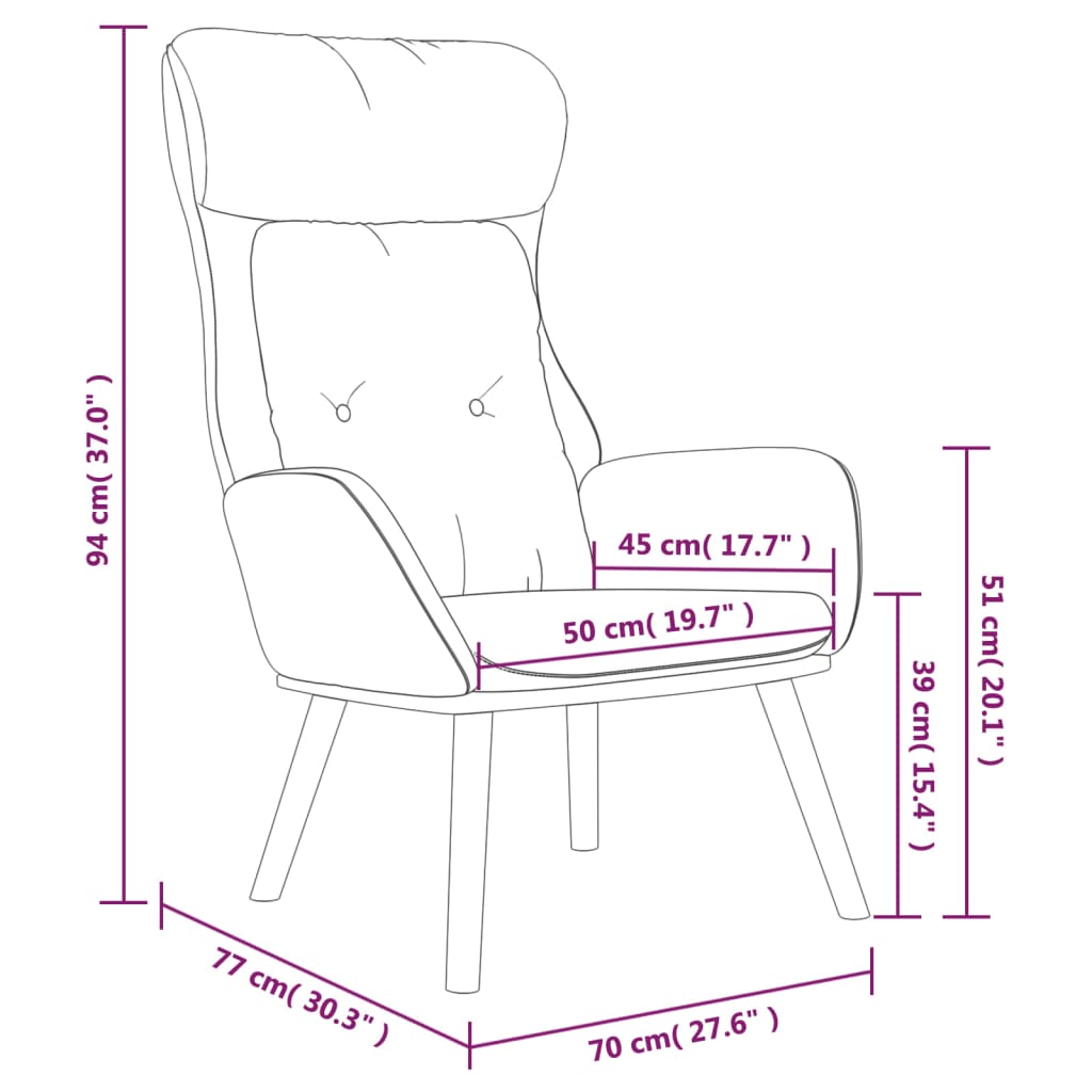 vidaXL Chaise de relaxation Crème Tissu