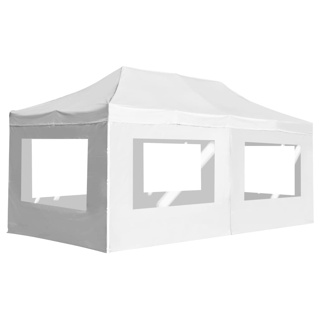 vidaXL Tente de réception pliable avec parois Aluminium 6 x 3 m Blanc