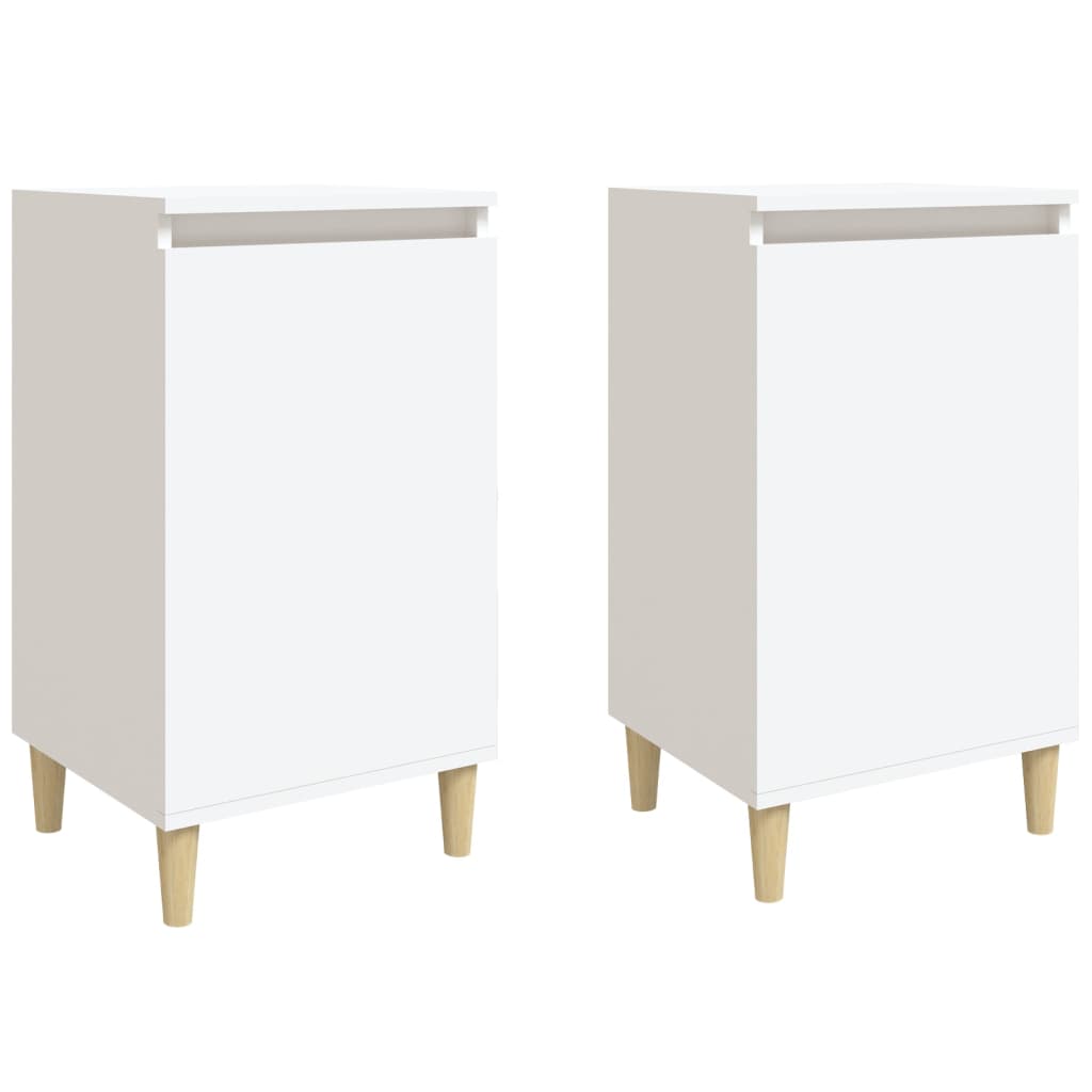 vidaXL Tables de chevet 2 pcs blanc 40x35x70 cm bois d'ingénierie