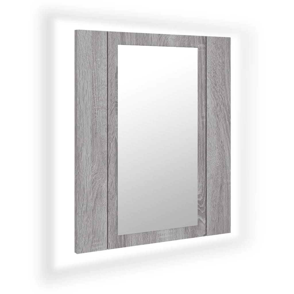 vidaXL Armoire à miroir LED de salle de bain sonoma gris 40x12x45 cm