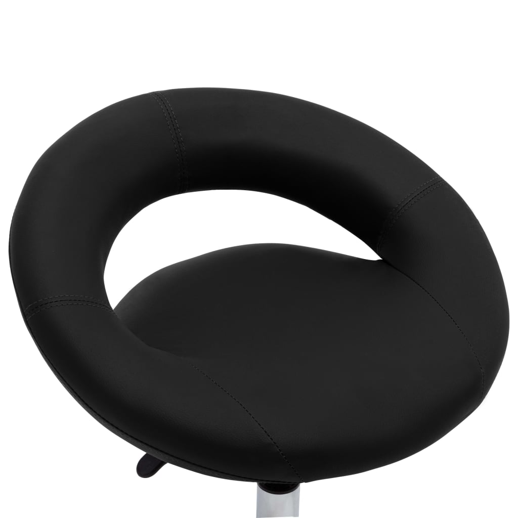 vidaXL Chaise pivotante à manger Noir Similicuir