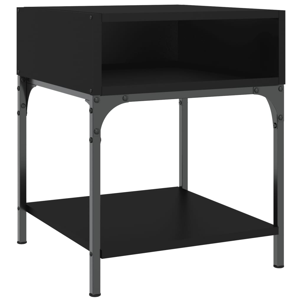 vidaXL Tables de chevet 2 pcs noir 40x41x50 cm bois d’ingénierie