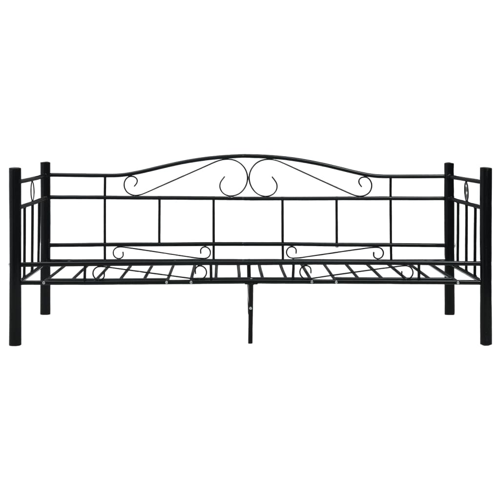 vidaXL Cadre de lit de repos sans matelas Noir Métal 90x200cm