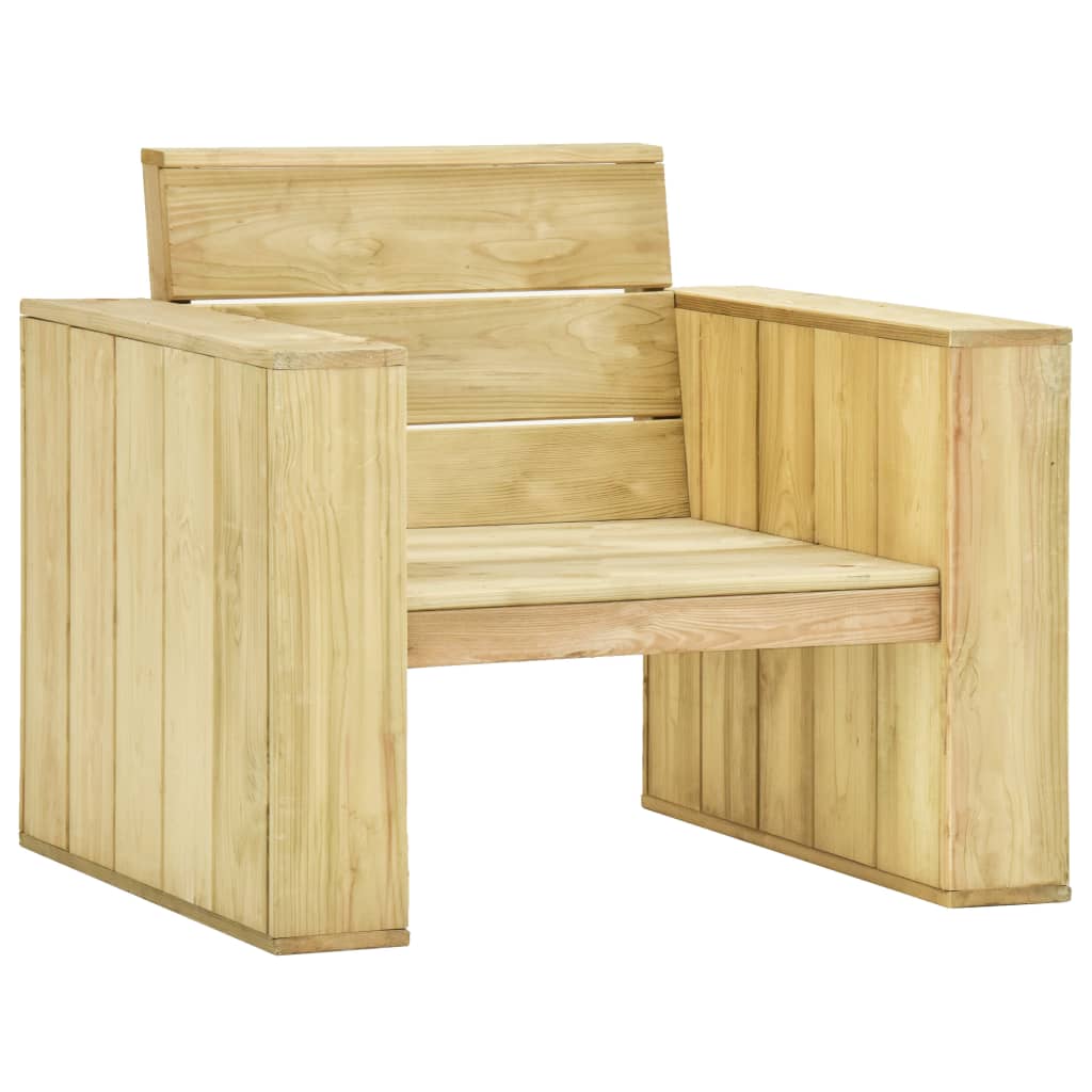 vidaXL Salon de jardin 3 pcs avec coussins bois de pin imprégné