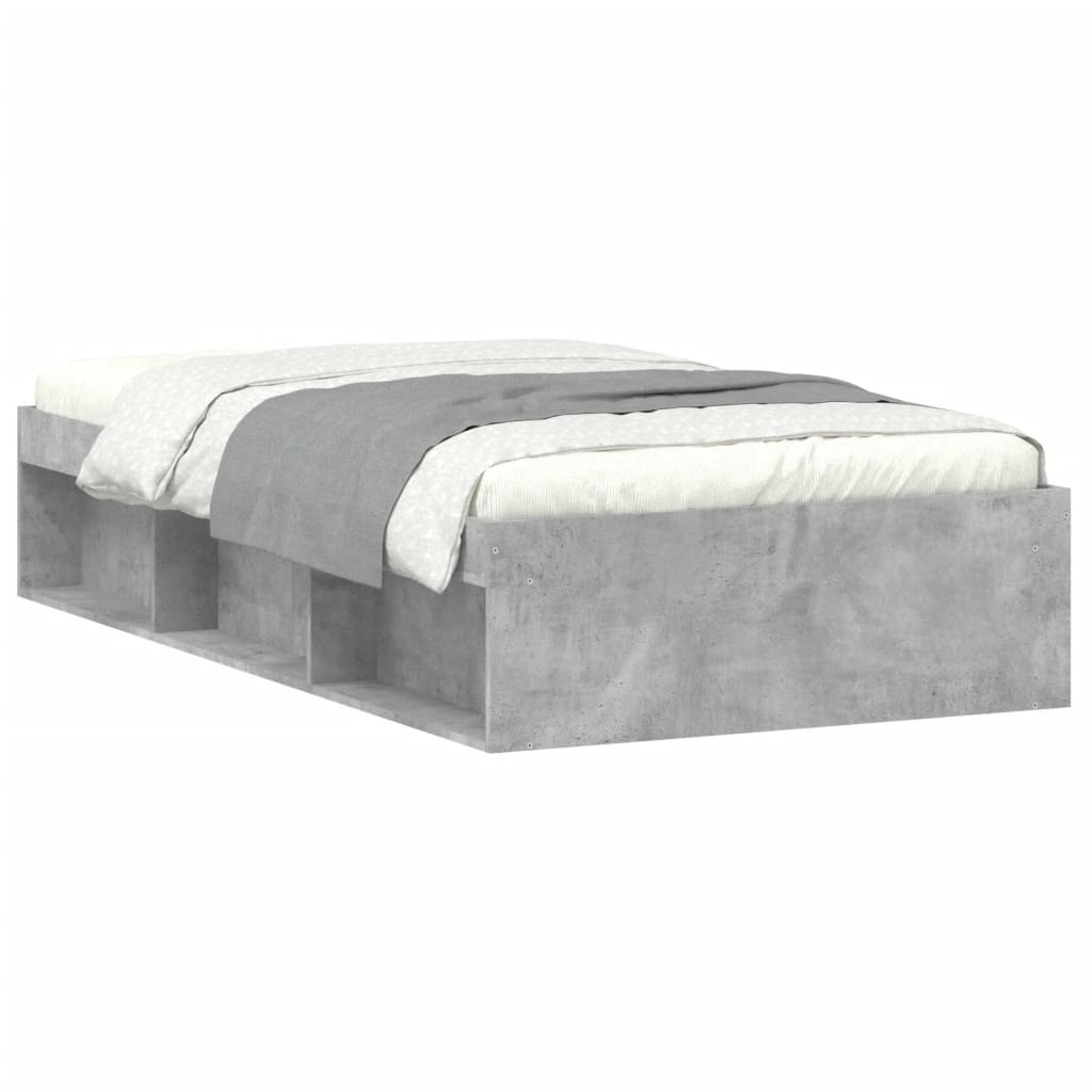 vidaXL Cadre de lit gris béton 90x190 cm