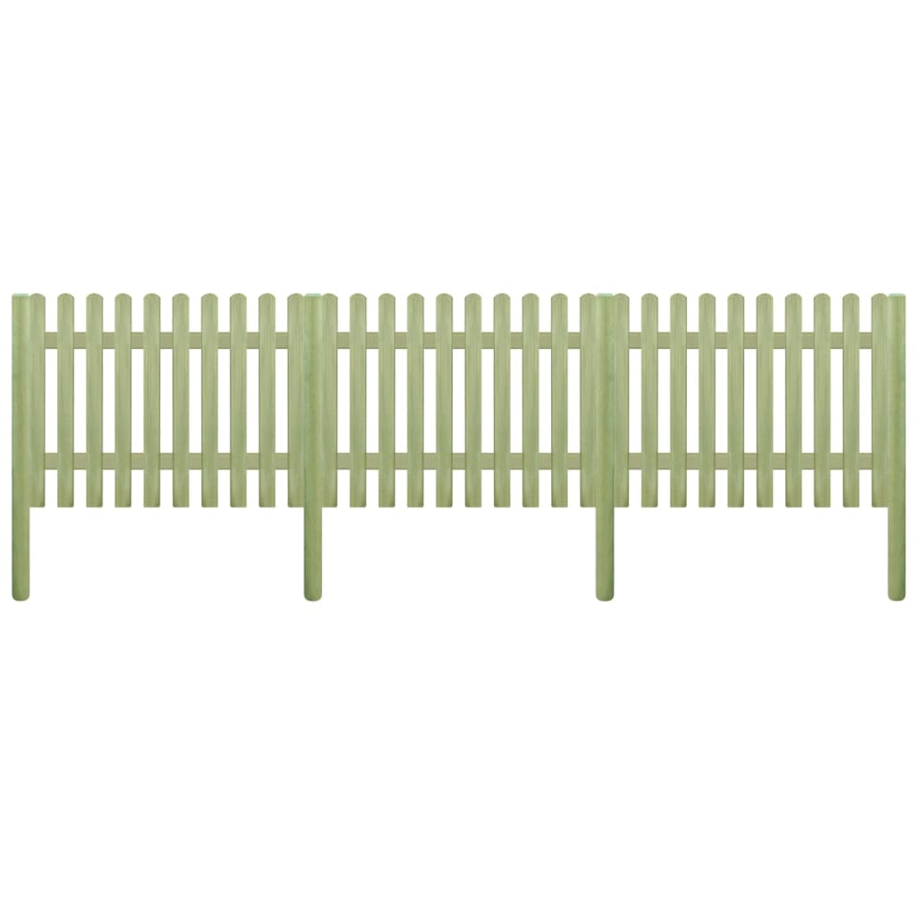 vidaXL Clôture à piquets Bois de pin imprégné 5,1 m 170 cm 6/9 cm