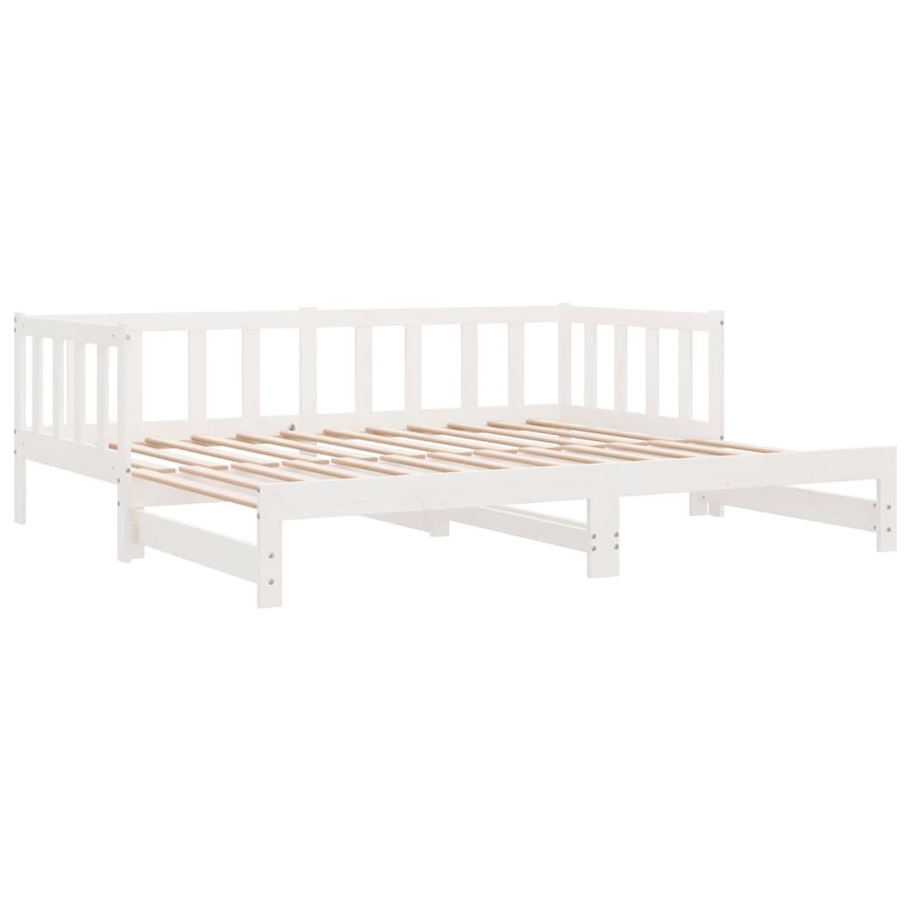 vidaXL Lit coulissant sans matelas blanc 2x(90x200) cm