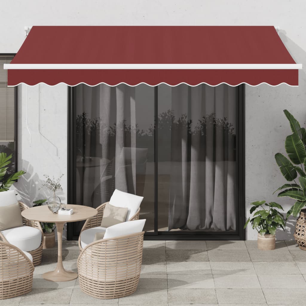 vidaXL Auvent rétractable automatique bordeaux 350x250 cm