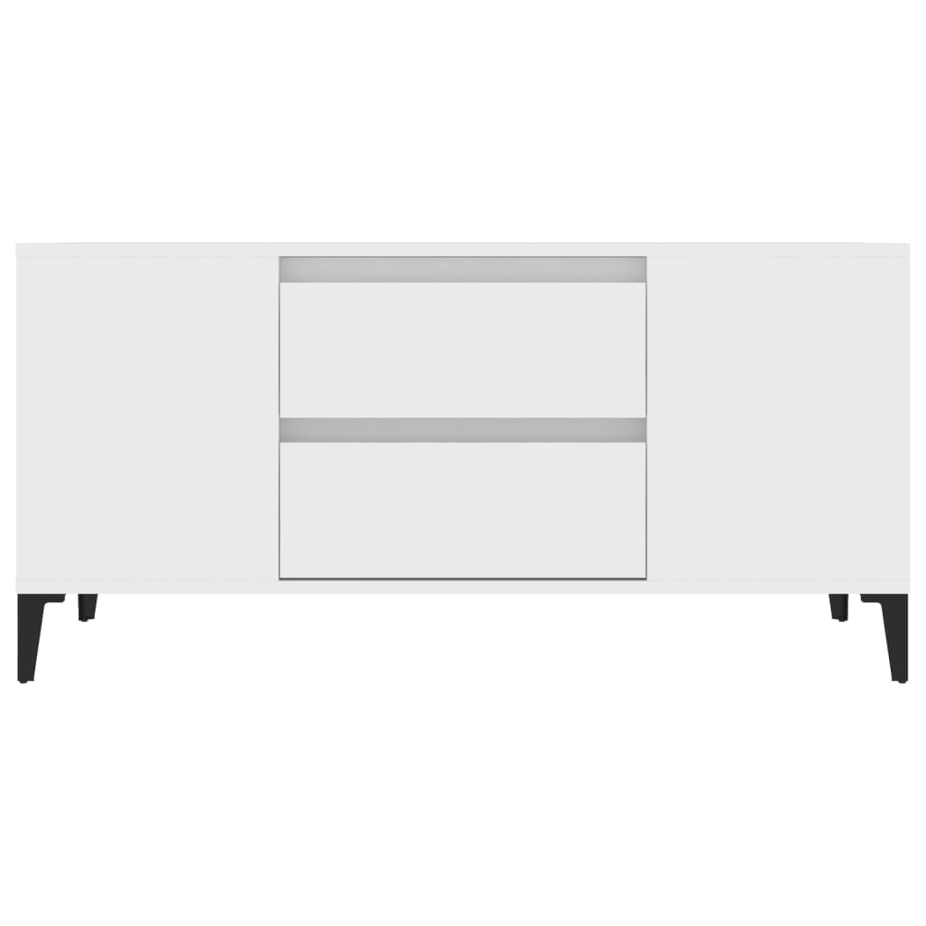 vidaXL Meuble TV Blanc 102x44,5x50 cm Bois d'ingénierie