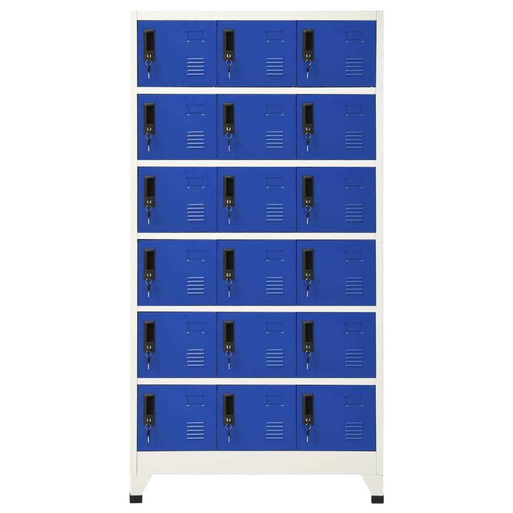 vidaXL Armoire à casiers Gris et bleu 90x40x180 cm Acier