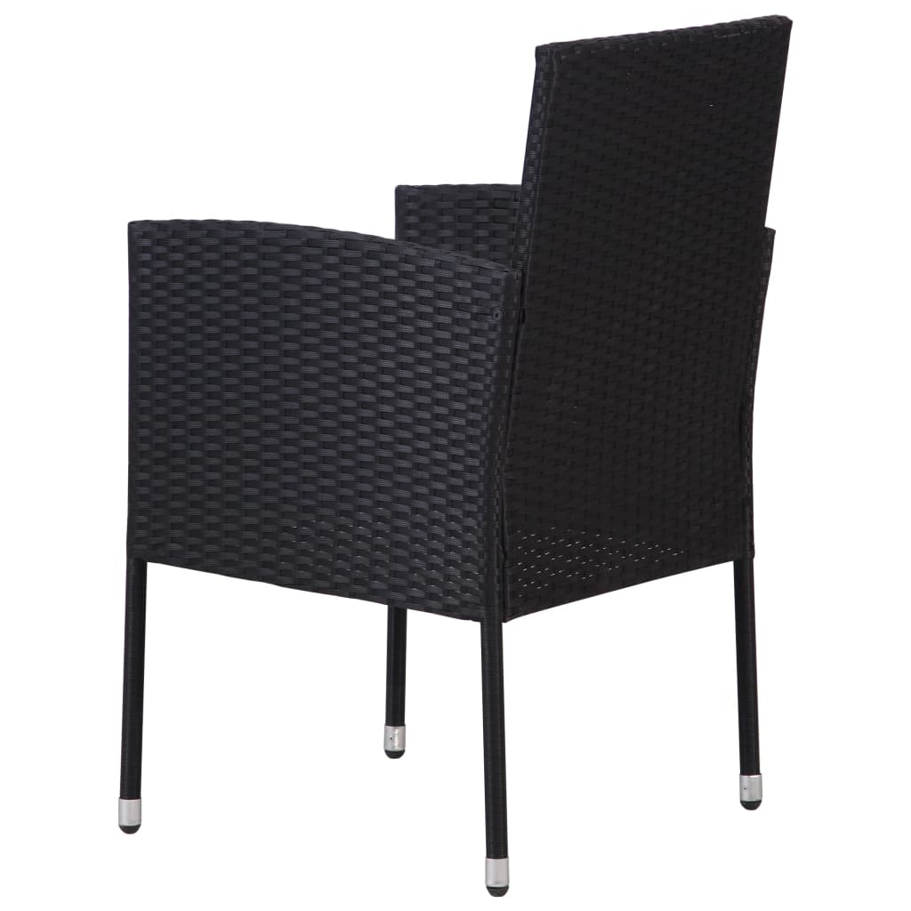 vidaXL Chaises de jardin lot de 4 Résine tressée Noir