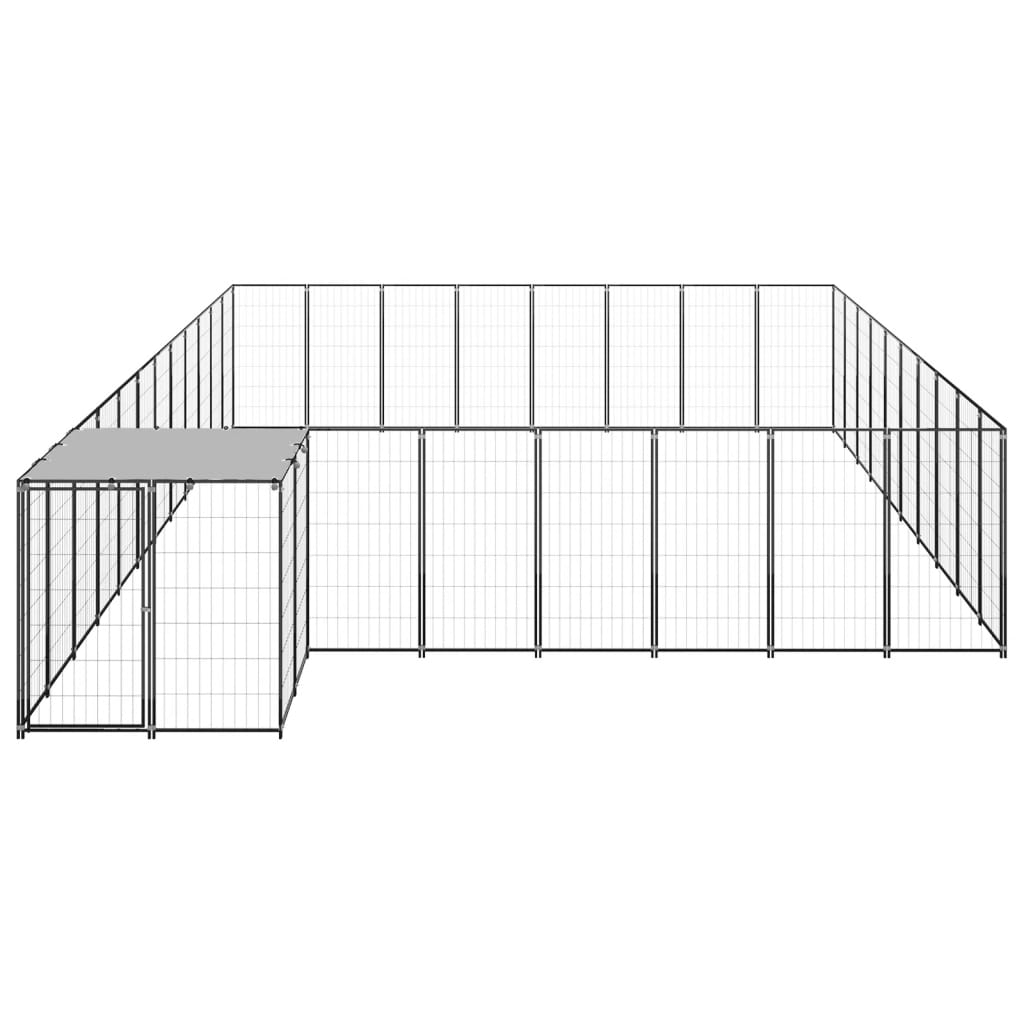 vidaXL Chenil Noir 25,41 m² Acier