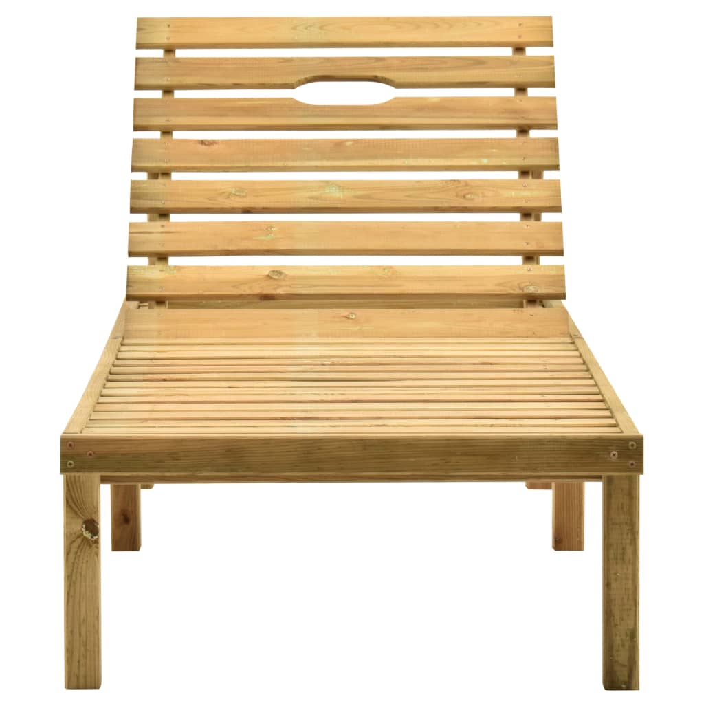vidaXL Chaise longue avec coussin crème Bois de pin imprégné