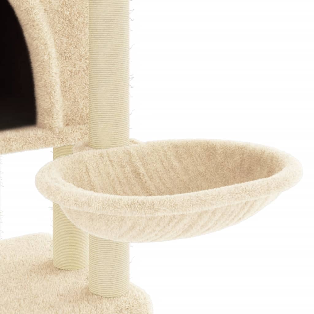 vidaXL Arbre à chat avec griffoirs en sisal Crème 180 cm