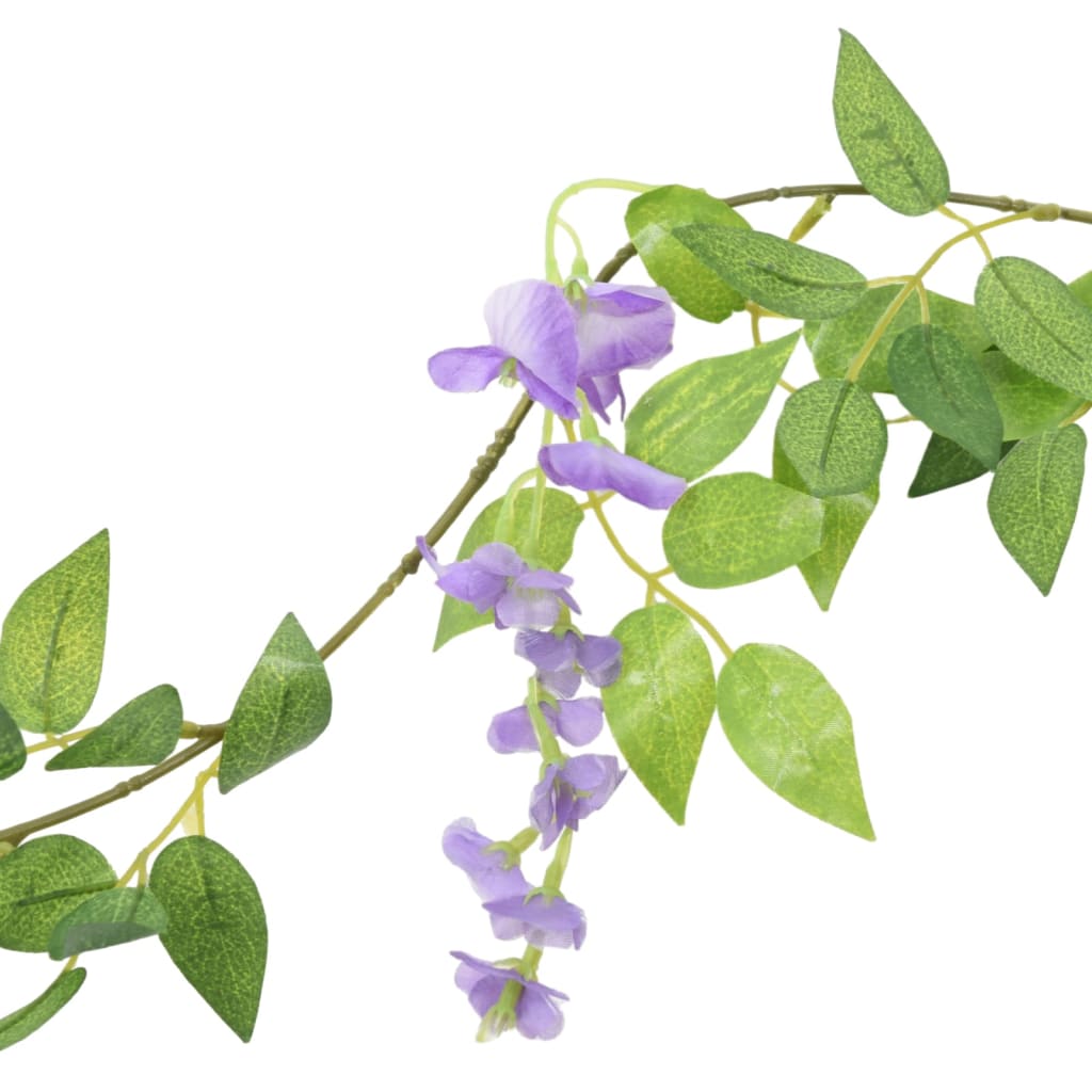 vidaXL Guirlandes de fleurs artificielles 6 pcs violet 200 cm