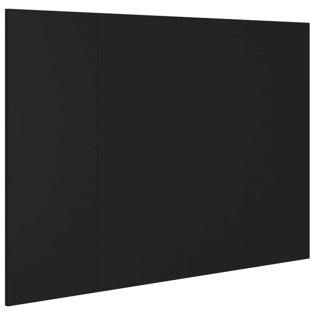 vidaXL Tête de lit Noir 120x1,5x80 cm Bois d'ingénierie