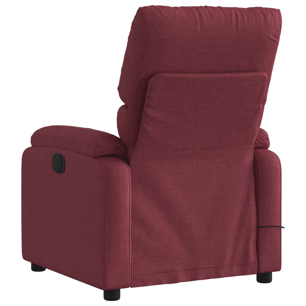 vidaXL Fauteuil de massage inclinable Rouge bordeaux Tissu