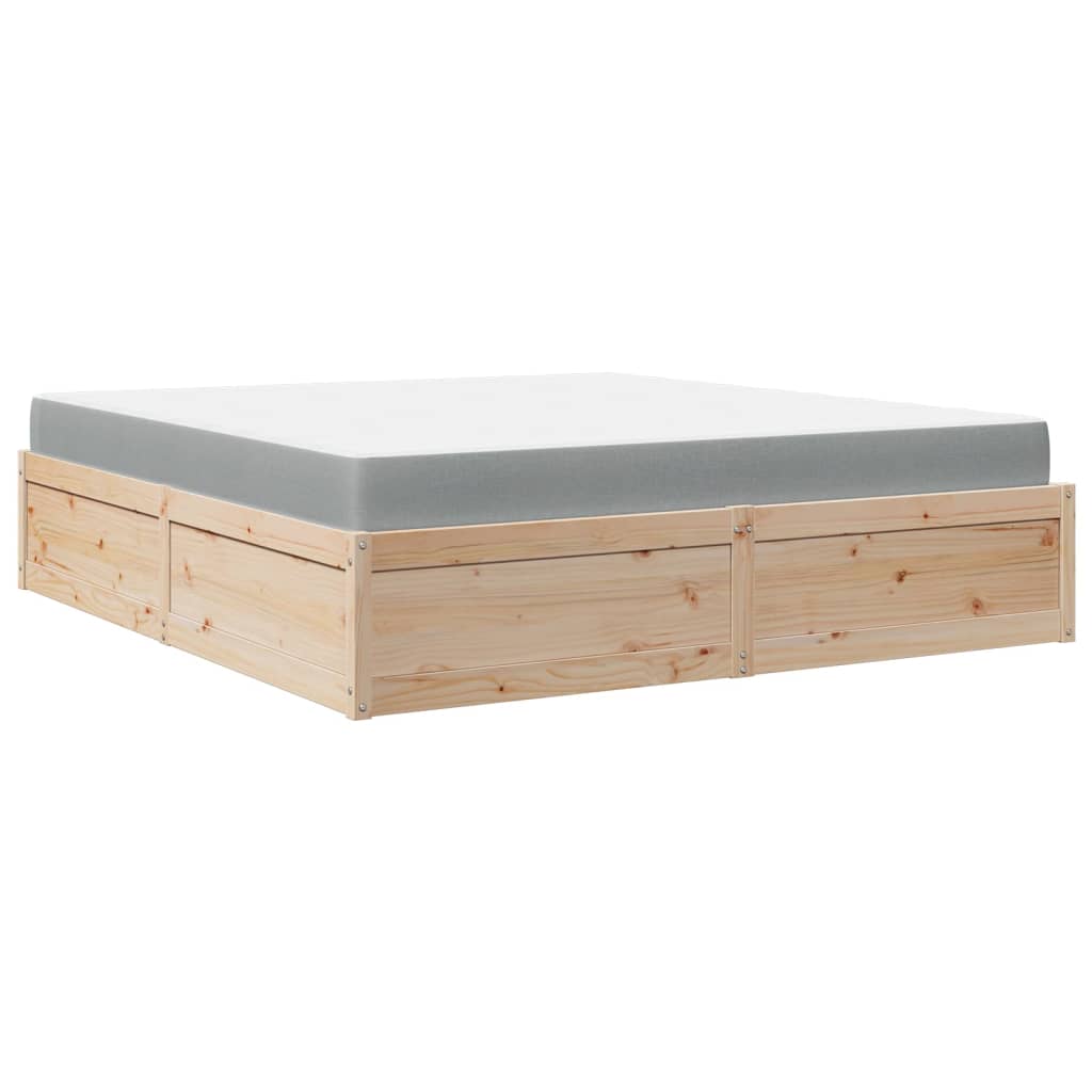 vidaXL Lit avec matelas 180x200 cm bois massif de pin