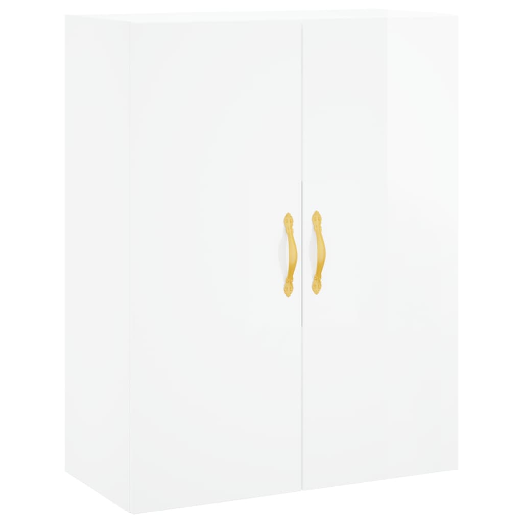 vidaXL Buffet haut Blanc brillant 69,5x34x180 cm Bois d'ingénierie